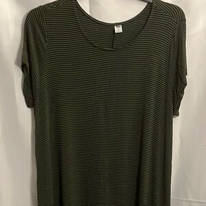 Old Navy Green and Black Striped Women's Dress